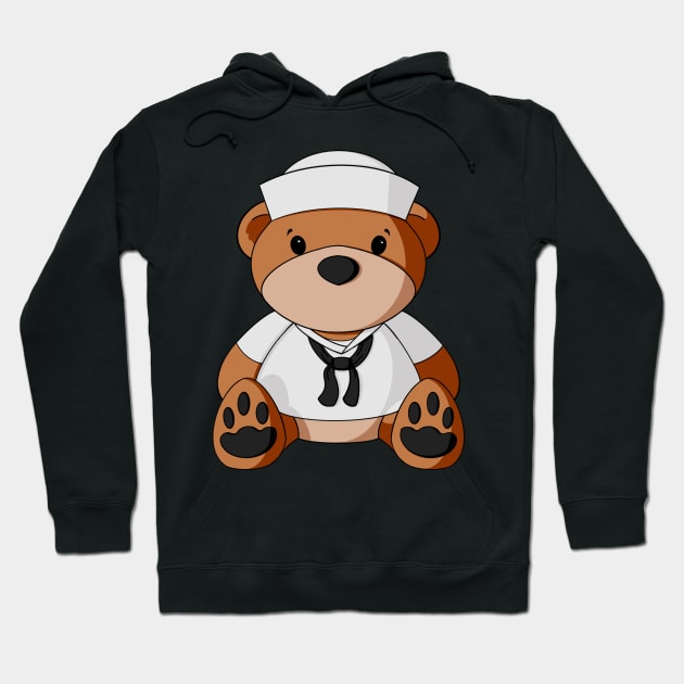 Navy Sailor Teddy Bear Hoodie by Alisha Ober Designs